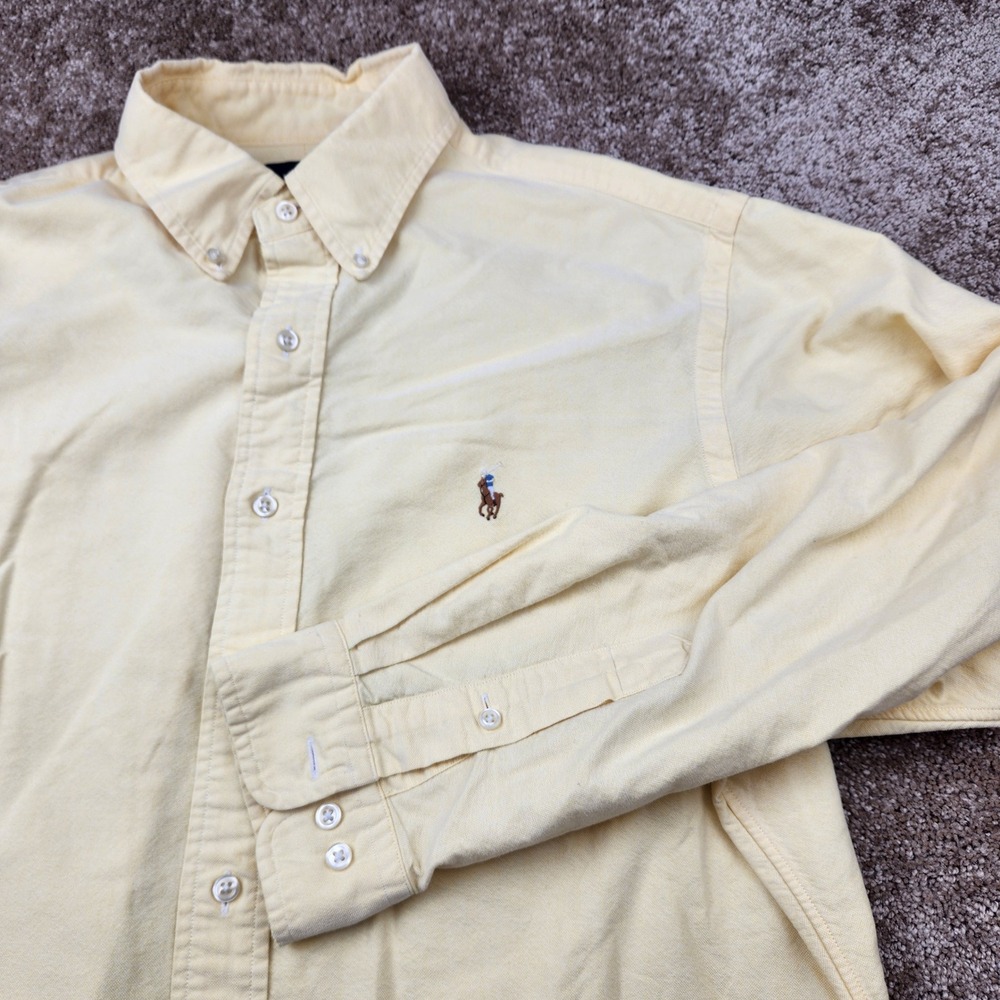 Polo Ralph Lauren Mens Classic Fit Yellow Oxford Shirt 16 32/33 Long Sleeve